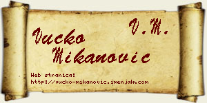 Vučko Mikanović vizit kartica